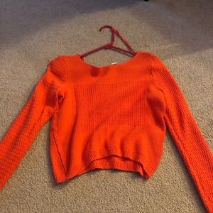 Cropped orange sweater